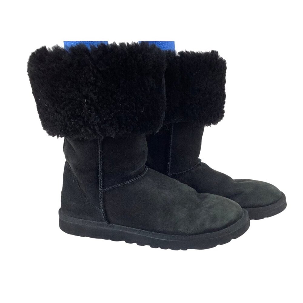 UGG Australia Womens Black Suede Mid-Calf Boots Size 8 - Picture 3 of 10